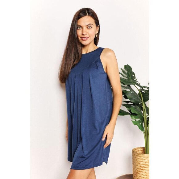 Double Take Round Neck Sleeveless Mini Dress - Picture 5 of 8